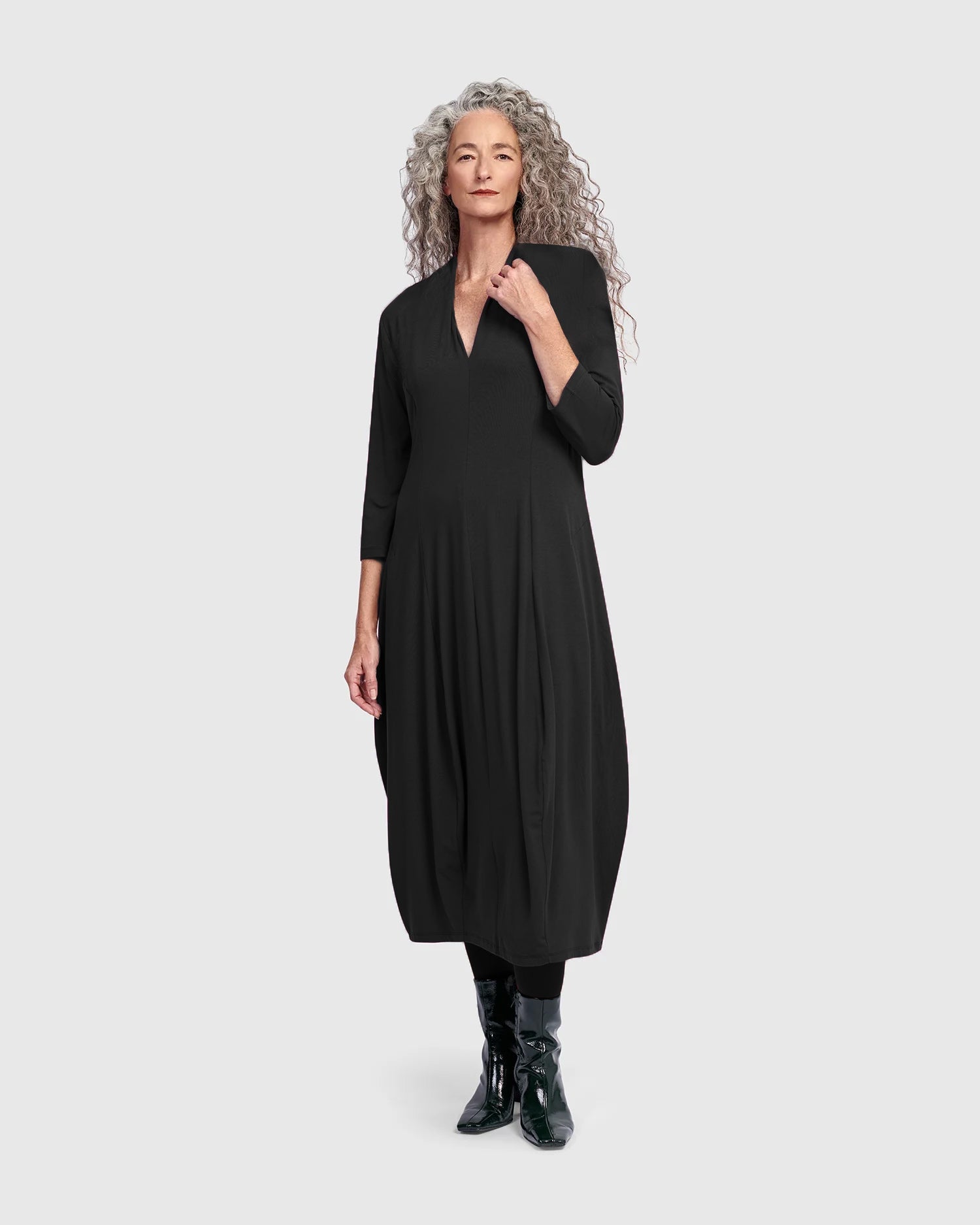 Essential Pockets Cocoon Dress, Black