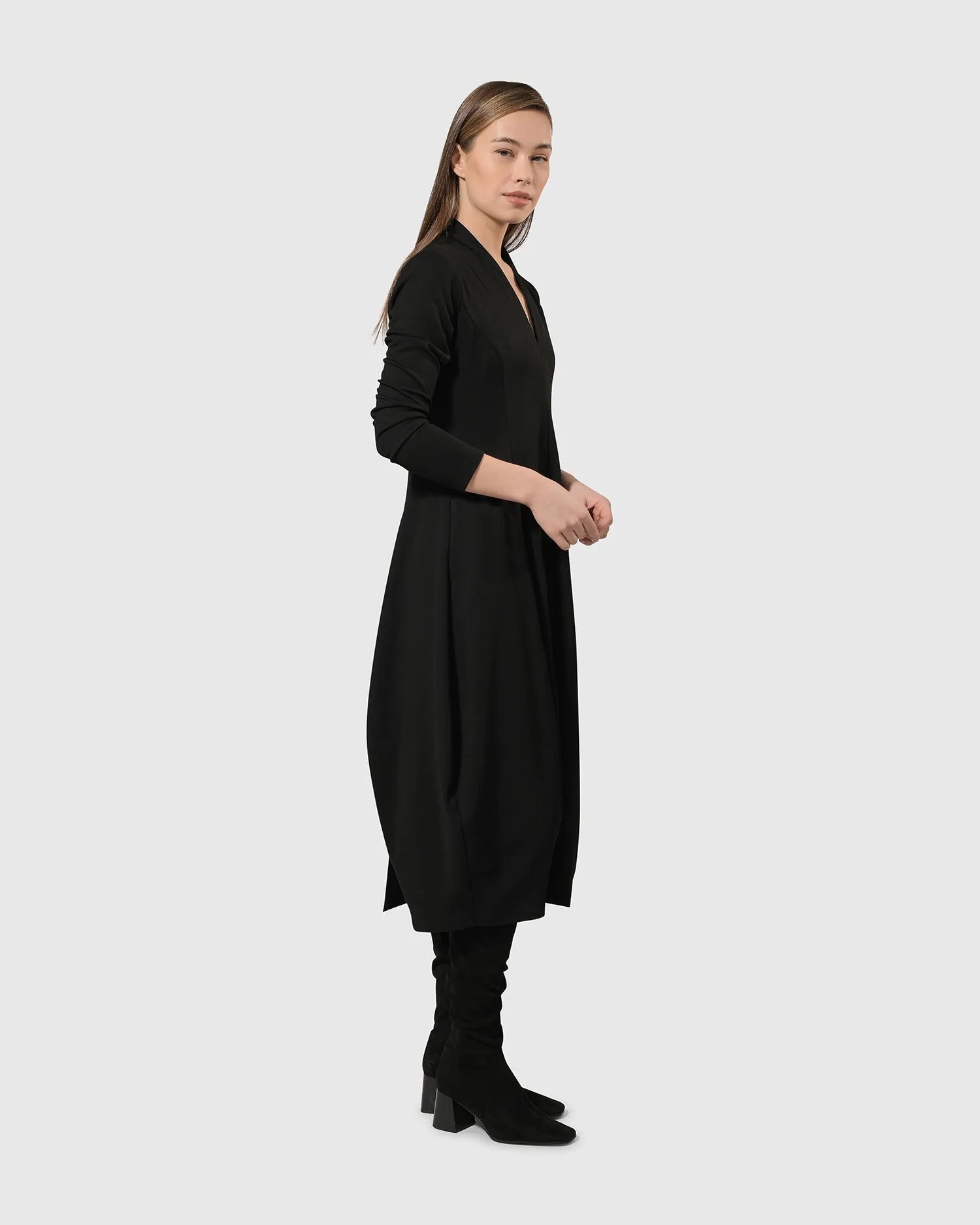 Essential Pockets Cocoon Dress, Black