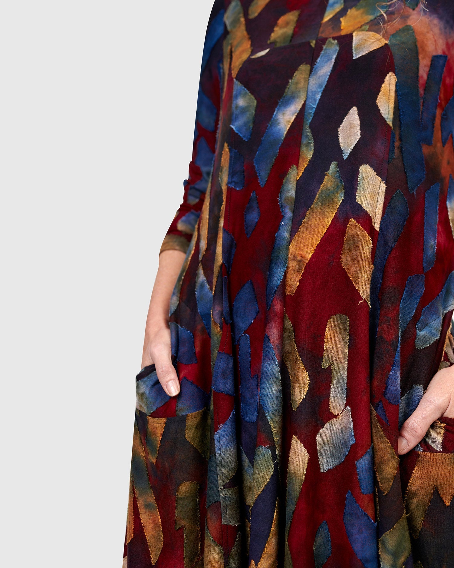 Dayglow Crew Cocoon Dress, Abstract