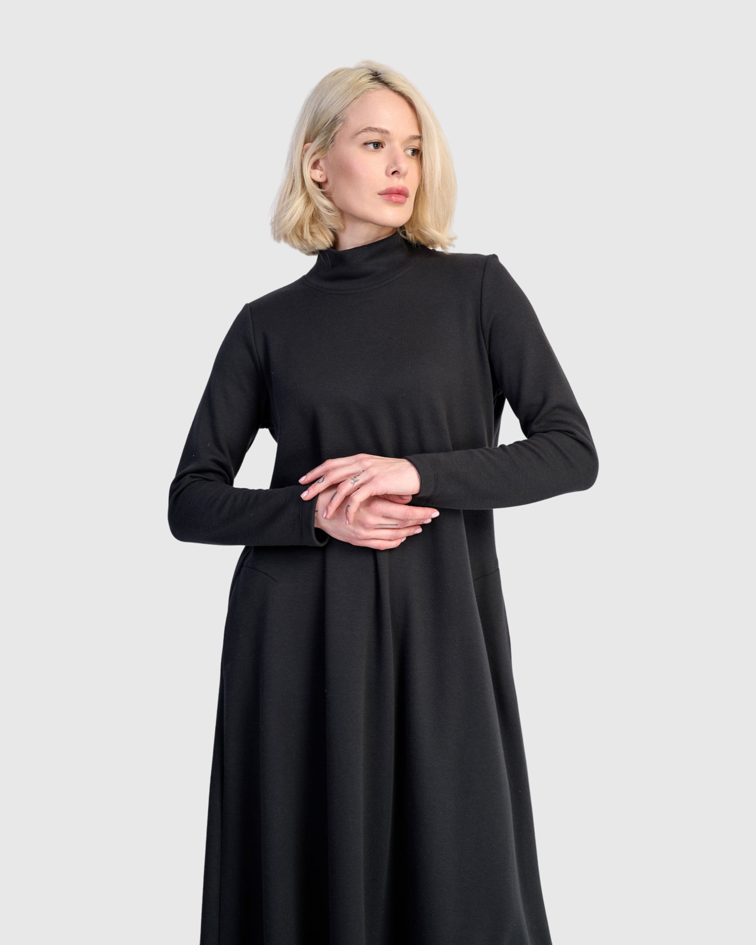 Urban Cloud A-line Dress, Black