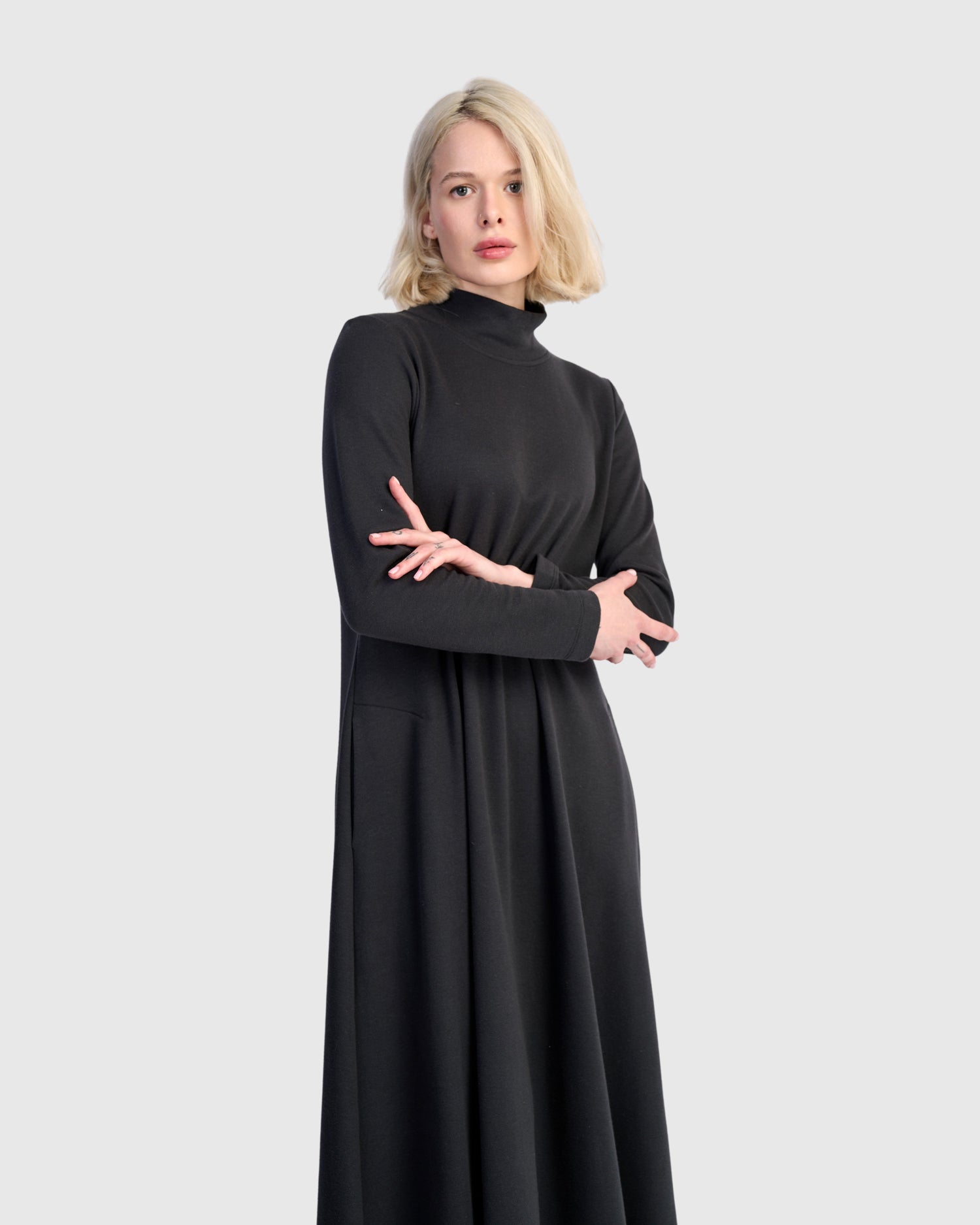 Urban Cloud A-line Dress, Black