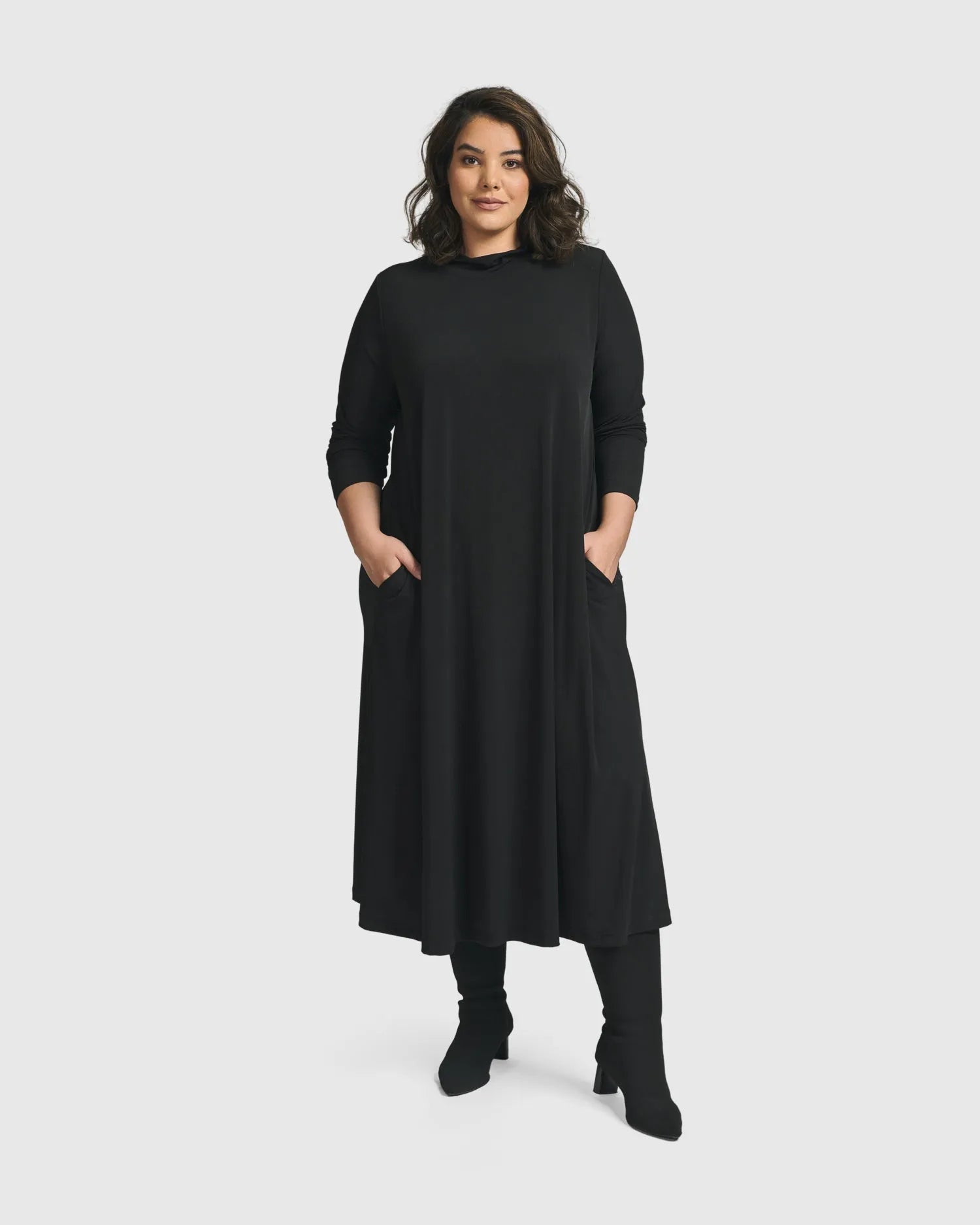 Essential A Line Dress, Black