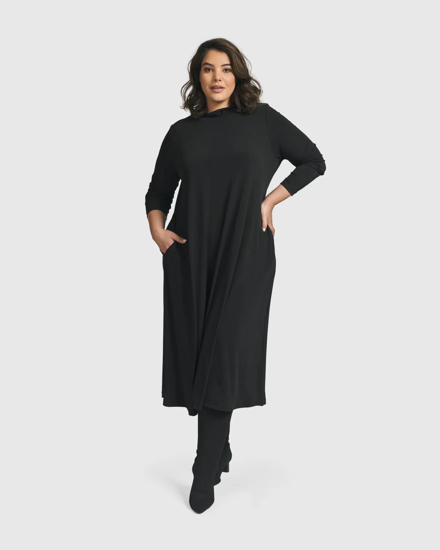 Essential A Line Dress, Black